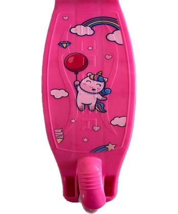 Imagem de Patinete Infantil Unicórnio Rosa 3 Rodas Com Luzes Led 40Kg