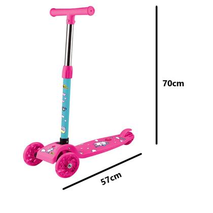 Imagem de Patinete Infantil Unicórnio Rosa 3 Rodas Com Luzes Led 40Kg