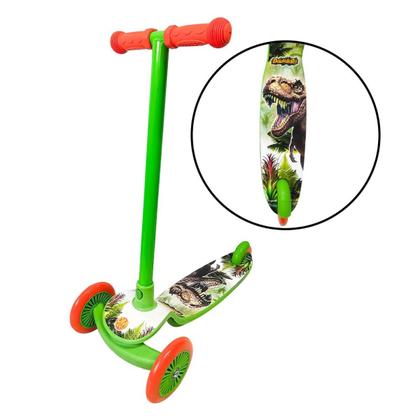 Imagem de Patinete Menino Dinossauro Verde Radical Até 50Kg Ajustável