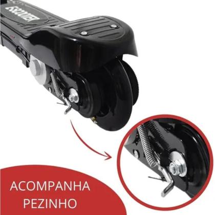 Imagem de Patinete Motorizado Elétrico Scooter Recarregável Dobrável Cor Cinza e Preto