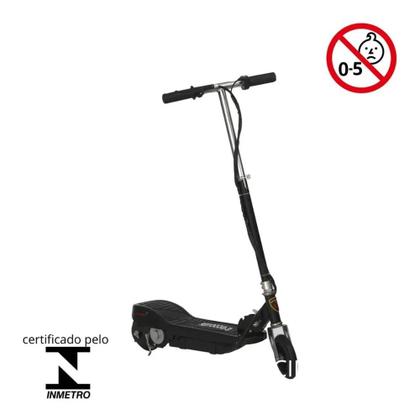 Imagem de Patinete Motorizado Elétrico Scooter Recarregável Dobrável Cor Cinza e Preto
