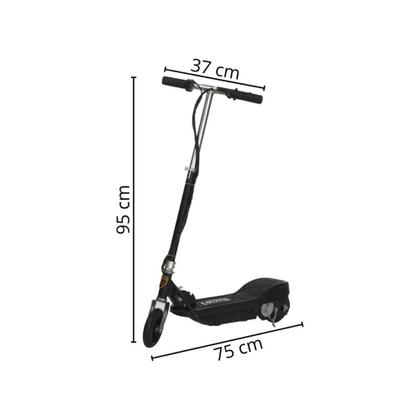 Imagem de Patinete Motorizado Elétrico Scooter Recarregável Dobrável Cor Cinza e Preto