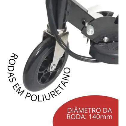 Imagem de Patinete Motorizado Elétrico Scooter Recarregável Dobrável Cor Cinza e Preto