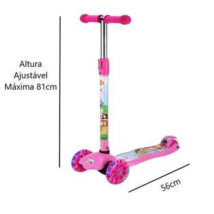 Imagem de Patinete Princesas Infantil Com 3 Rodas Brilhante Dm Toys