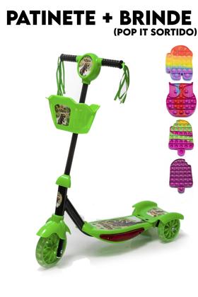 Imagem de Patinete Tritinet Verde Cestinha Dinossauro Brinquedo