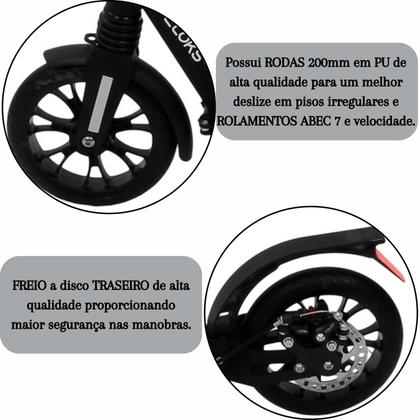 Imagem de Patinete Veloks 200MM Preto Freio a Disco Divoks