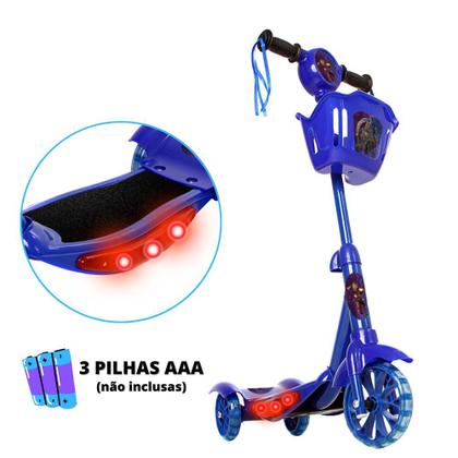 Imagem de Patinete Vingadores 3 Rodas Brinquedo Criança Com Led