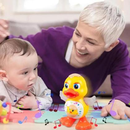 Imagem de Patinho Dançante Brinquedo Infantil Pato Bebê Musical E Luz