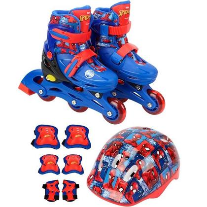 Imagem de Patins 2 em 1 Homem ARANHA com KIT de Proteçao TAM 28-31 BBR TOYS