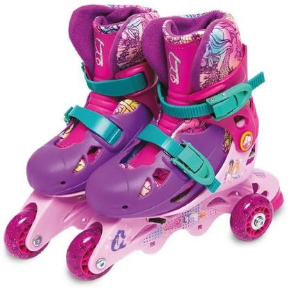Imagem de Patins 3 Rodas Ajustavel Barbie 29 a 32 sem Acessorios FUN