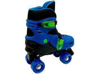 Imagem de Patins 4 Rodas Infantil Fenix 2 em 1 Azul e Preto - com Acessórios