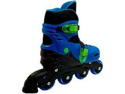 Imagem de Patins 4 Rodas Infantil Fenix 2 em 1 Azul e Preto - com Acessórios