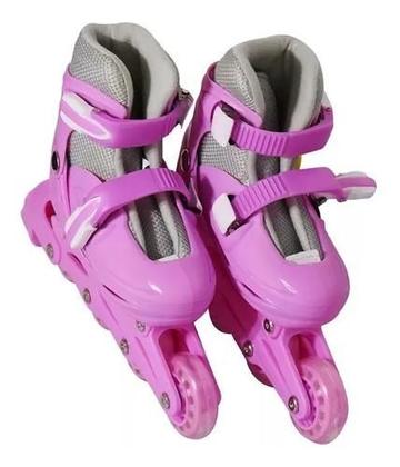 Imagem de Patins 4 Rodas Inline Rosa Tam G BW018RG Importway