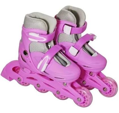 Imagem de Patins 4 Rodas Inline Rosa Tam G BW018RG Importway