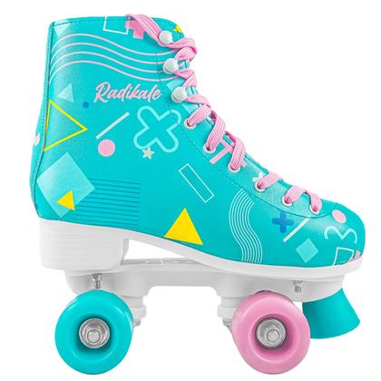 Imagem de Patins 4 Rodas Retrô Clássico Azul Rosa Menina Quad Roller 36-40 Skate Colorido - Unitoys