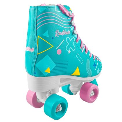 Imagem de Patins 4 Rodas Retrô Clássico Azul Rosa Menina Quad Roller 36-40 Skate Colorido - Unitoys