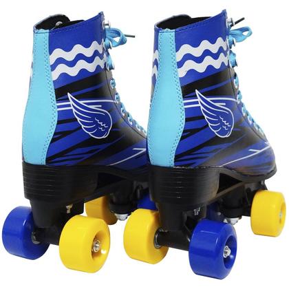 Imagem de Patins Clássico Tradicional Quad 4 Rodas Roller de Rua Masculino Menino Azul Importway BW-020-AZ