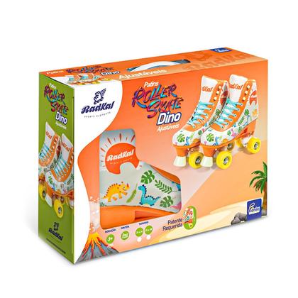 Imagem de Patins Dino Roller Ajustável Infantil Juvenil Menino Menina 4 Rodas