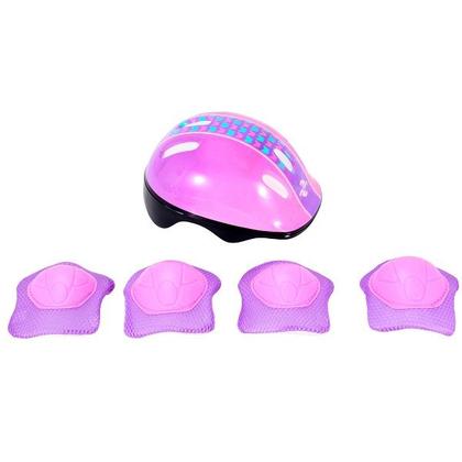 Imagem de Patins Feminino Roller Infantil Rosa Borboleta KIT Proteção Unitoys TAM 34-37