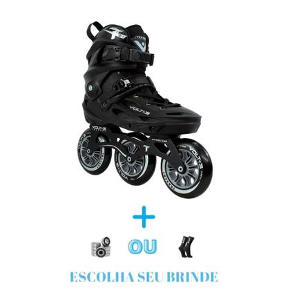 Imagem de Patins freestyle traxart volt+ 3 preto - 110mm abec-9 cromo