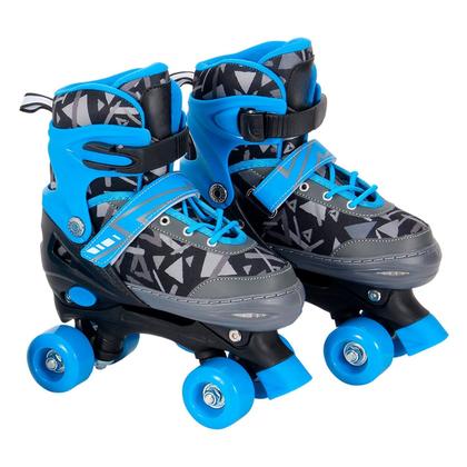 Imagem de Patins Galáctico Azul Infantil Quad Roller Ajustável Regulável 34 Ao 37 Com Freio Dianteiro