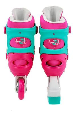 Imagem de Patins In-Line Ajustável Rosa Unitoys 1439 + Kit Proteção