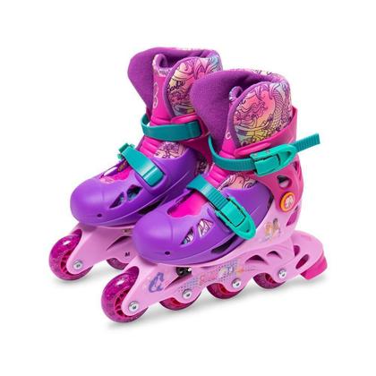 Imagem de Patins In-Line Barbie 3 Rodas Ajustáveis Tamanho 29-32