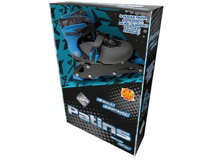 Imagem de Patins Infantil 2 Em 1 Ajustável Menino 31/34 Dm Toys 5873