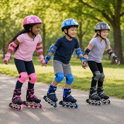 Imagem de Patins Infantil Ajustável Roller Kit Proteção Completo