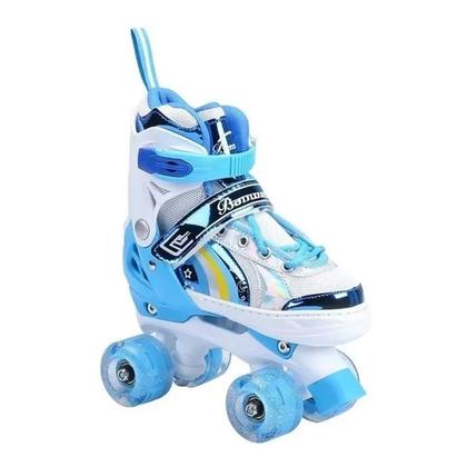 Imagem de Patins Infantil Quad Ajustável + Rodas Em Led 