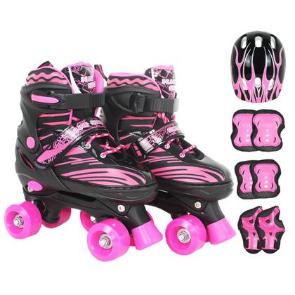 Imagem de Patins Infantil Roller 4 Rodas + Capacete Proteção Ajustável