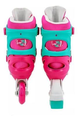 Imagem de Patins Infantil Turma da Aventura Com Kit de Proteção- Roller Inline 4 Rodas Tamanho Ajustável