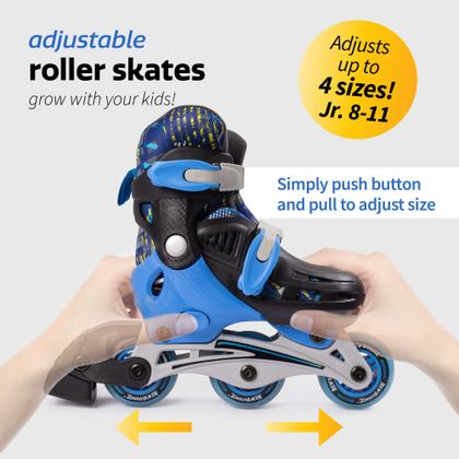 Imagem de Patins Inline Ajustáveis New Bounce para Crianças - Cor Azul