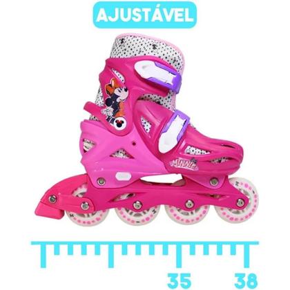 Imagem de Patins Inline Ajustável Minnie 2 em 1 Tamanho 35-38 Multikids - BR1161