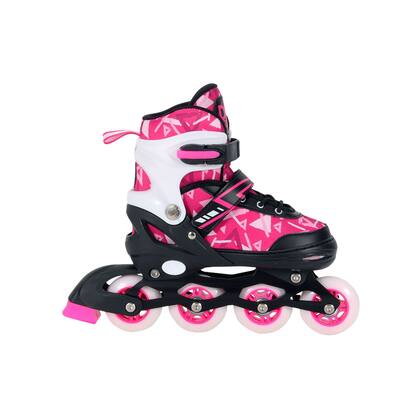 Imagem de Patins Inline Ajustável Rosa DM Radical  Conforto, Estilo e Segurança