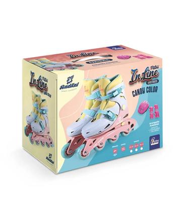 Imagem de Patins Inline Ajustável Roxo e Rosa 34 ao 37 AD03 Fenix