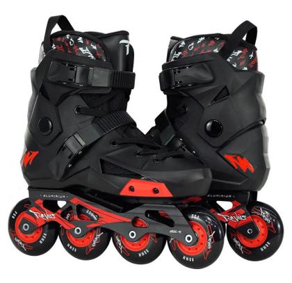 Imagem de Patins Inline Freestyle Urban Traxart Revolt Preto 80MM ABEC 9