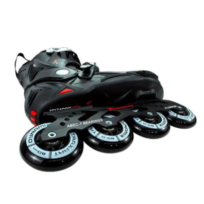 Imagem de Patins Inline Iniciante Roller Freestyle Urban Traxart Dynamix Preto Feminino Masculino 