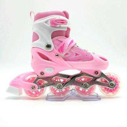 Imagem de Patins Inline Roller Ajustável Infantil/juvenil ROSA