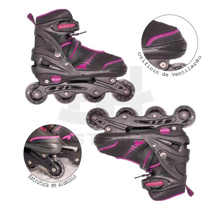 Imagem de Patins Juvenil Ajustável com Luz LED BH Store 35 - 38