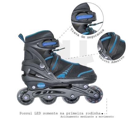 Imagem de Patins Juvenil Ajustável Com Luz LED BH Store 39 - 42