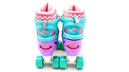 Imagem de Patins Kit Proteção Capacete Joelheira Infantil 4 Rodas Quad