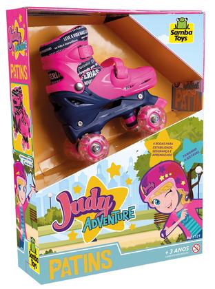Imagem de Patins Menina Judy Adventure Rosa Com Luz - Samba Toys