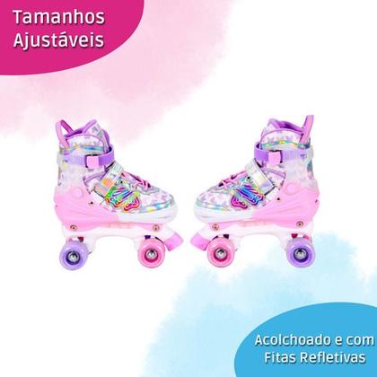 Imagem de Patins Quad Ajustável Borboleta Com Kit De Proteção 30 Ao 33