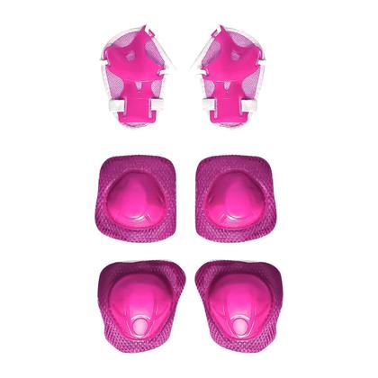 Imagem de Patins Quad Ajustável Infantil 30-37 Com Freio Traseiro Roller Rosa + Kit De Proteção Completo - Zippy Toys