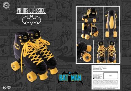 Imagem de Patins Quad Batman Tam. 35 Com Cadarço Preto/amarelo - Bel S
