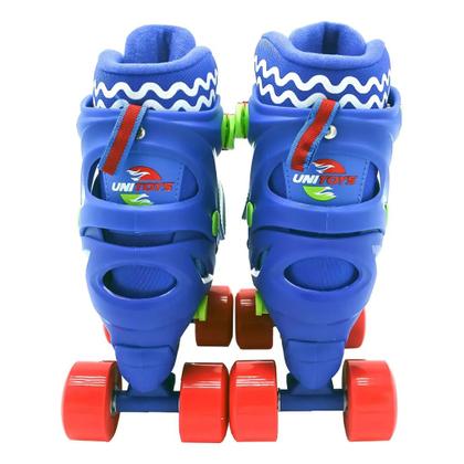Imagem de Patins Quad Infantil Azul Com Kit Proteção Turma da Aventura Unitoys