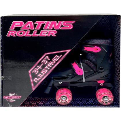 Imagem de Patins Quad Infantil c/ LED Ajustável 34 a 37 Kit Proteção