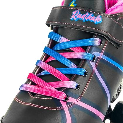 Imagem de Patins Quad Preto E Rosa Infantil Para Meninas Roller Tenis Tamanho 35-38 - Unitoys