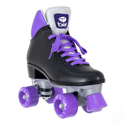 Imagem de Patins Quad Retrô Basic Preto & Roxo Bel